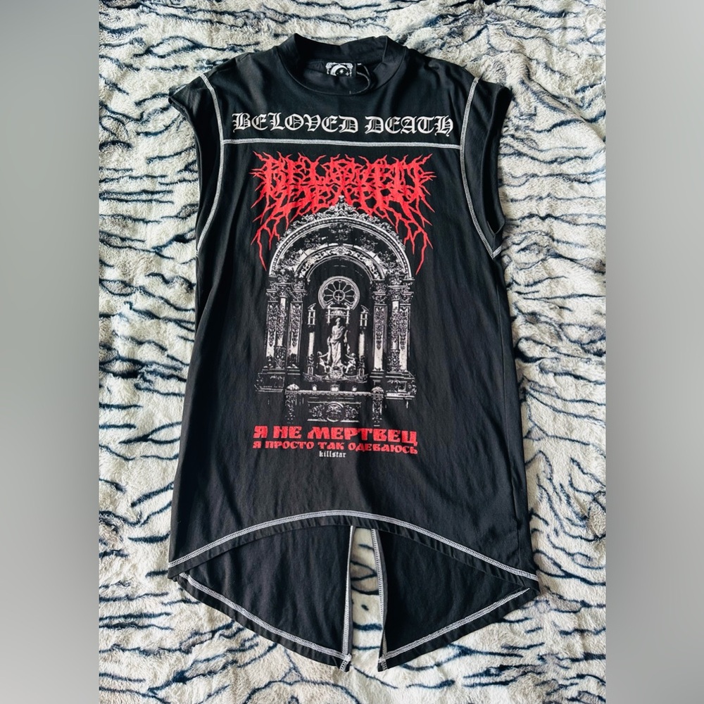 Killstar top unisex Red and Black medium high low